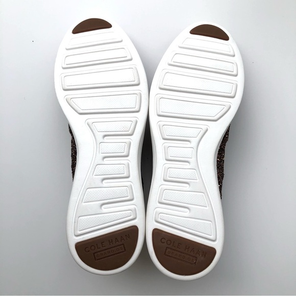 Cole Haan Grande OS Gold Metallic Sparkle Loafer Oxford Sneaker - Picture 8 of 10